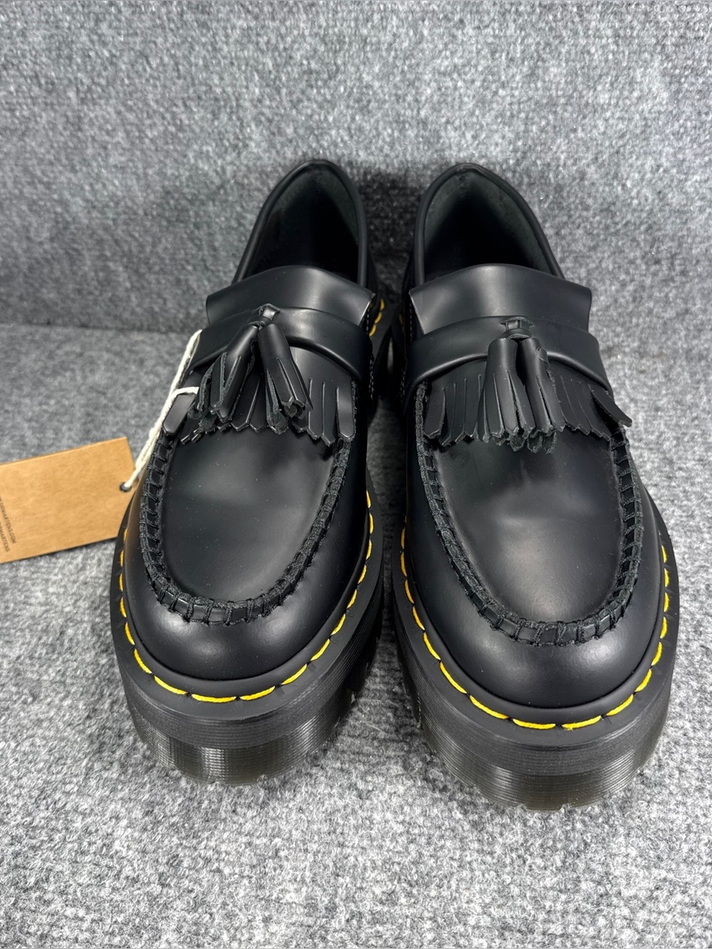 Dr. Martens Loafers Womens 8 Black Adrian Quad Platform Tassel Smooth Leather - Picture 2 of 9
